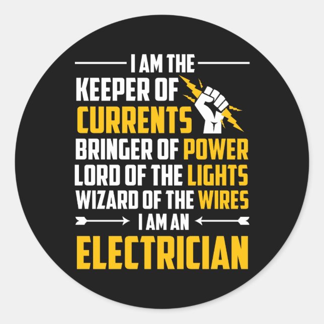 Sticker Rond Courants de gardiens d'électriciens Bringer Power (Devant)