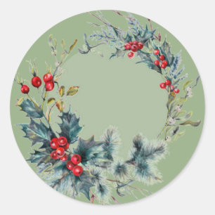 Sticker Rond Courbe de Noël traditionnelle