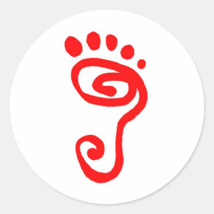 Sticker Rond Coureur de pieds nus