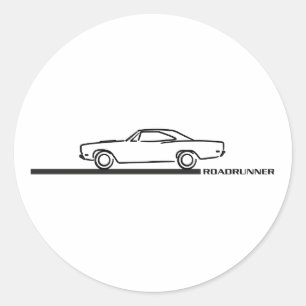 Sticker Rond Coureur de route Plymouth 1968
