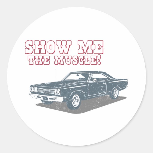 Sticker Rond Coureur du chemin Plymouth 1969 (Devant)