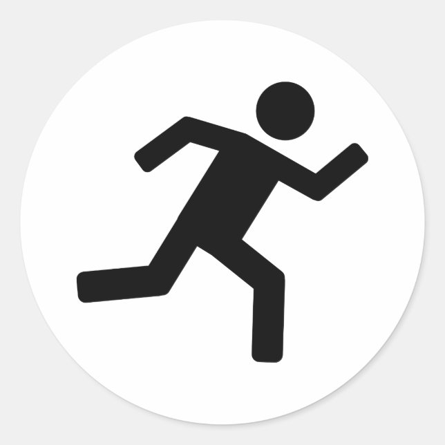 Sticker Rond Coureur - en cours (Devant)