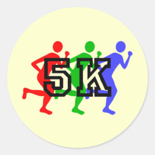 Sticker Rond Coureurs colorés de 5K