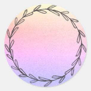 Sticker Rond Couronne arc-en-ciel dessinée à la main Jar/ Épice