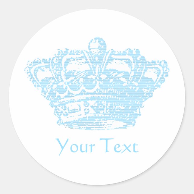 Sticker Rond Couronne bleue (Devant)