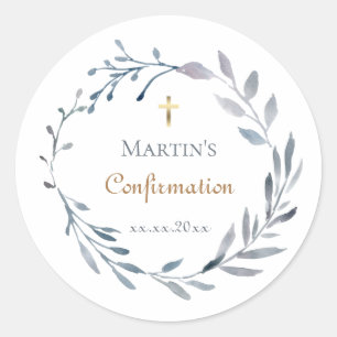 Sticker Rond Couronne bleue de confirmation 