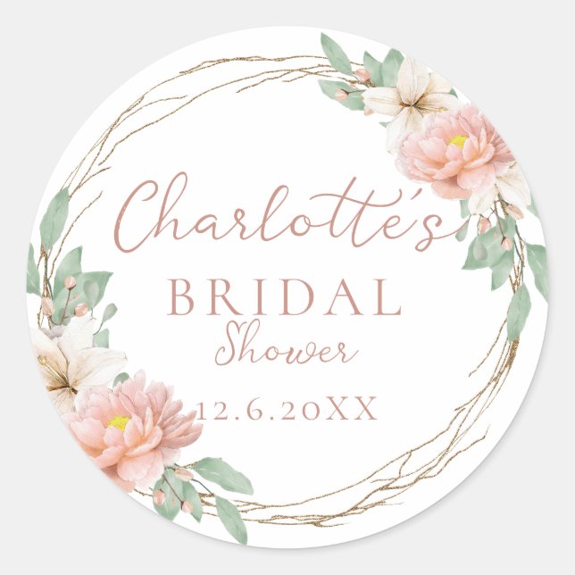 Sticker Rond Couronne bohème moderne aquarelle pour mariage (Devant)
