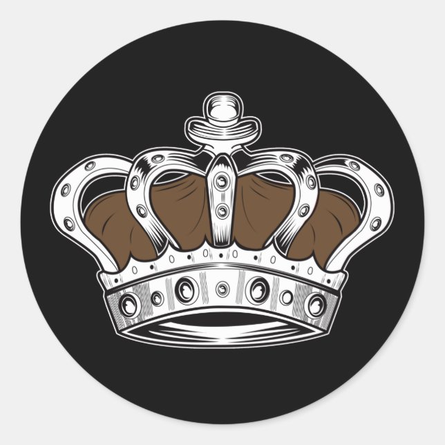 Sticker Rond Couronne - Brown (Devant)
