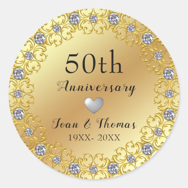 Sticker Rond Couronne de diamants et cœur en argent (Devant)