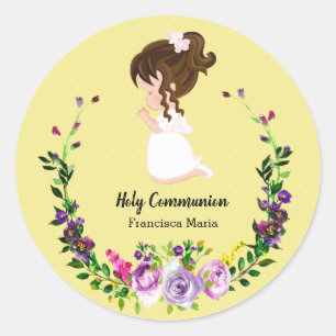 Sticker Rond Couronne de la Sainte Communion * choisir la coule