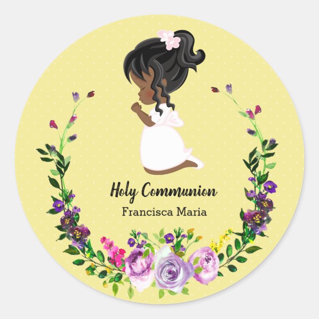 Sticker Rond Couronne de la Sainte Communion * choisir la coule (Devant)