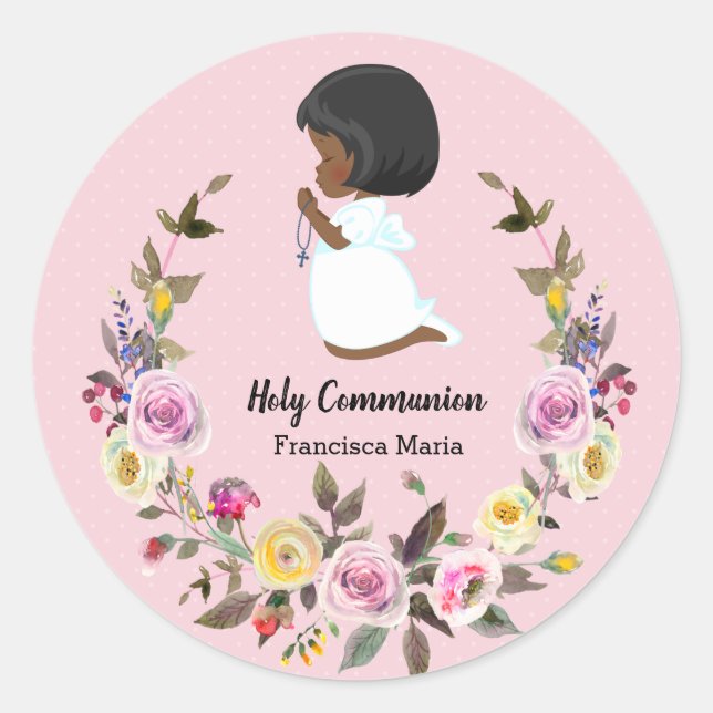 Sticker Rond Couronne de la Sainte Communion * choisir la coule (Devant)