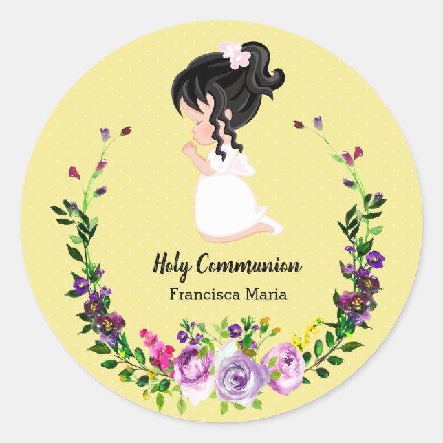 Sticker Rond Couronne de la Sainte Communion * choisir la coule (Devant)
