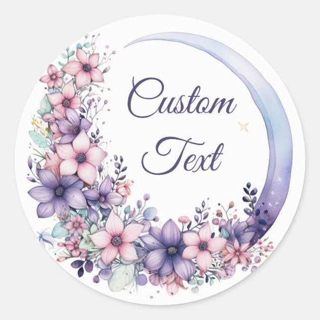 Sticker Rond Couronne de lune bleue (Devant)