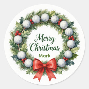 Sticker Rond Couronne de Noël de golf
