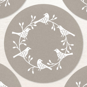 Sticker Rond Couronne d'oiseaux Style scandinave moderne