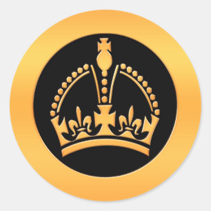 Sticker Rond Couronne d'or