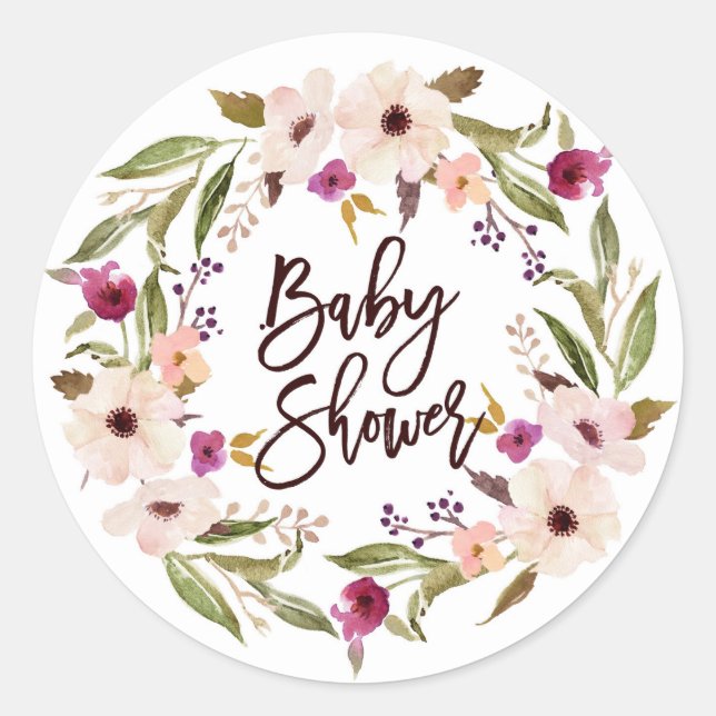 Sticker Rond Couronne florale bohème fantaisiste pour Baby Show (Devant)