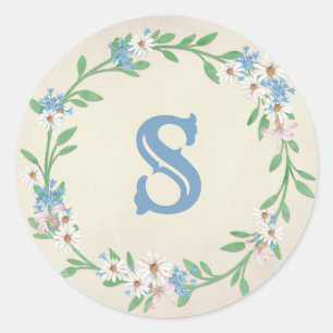 Sticker Rond Couronne florale margueuse