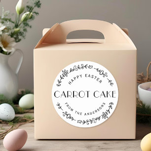 Sticker Rond Couronne florale moderne pour Pâques, cadeau de pâ