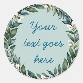 Sticker Rond couronne florale texte illustration aquarelle pers
