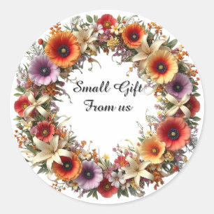 Sticker Rond Couronne florale vibrante