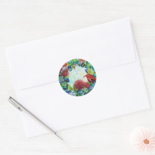 Sticker Rond Couronne hawaïenne Mele Kalikimaka Noël