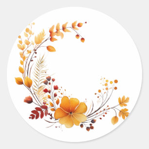Sticker Rond Couronne orange d'automne