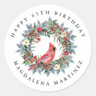 Sticker Rond Couronne personnalisée pour le 65e anniversaire de