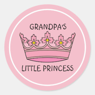 Sticker Rond Couronne Rose La Petite Princesse de Grand-Père