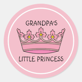 Sticker Rond Couronne Rose La Petite Princesse de Grand-Père