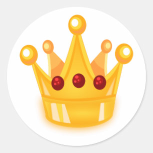 Sticker Rond Couronne rouge