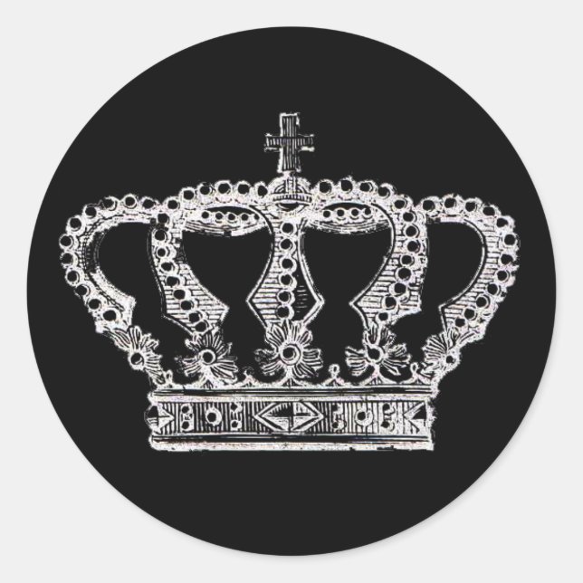 Sticker Rond Couronne royale [sombre] (Devant)