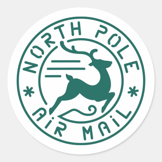 Sticker Rond Courrier aérien du Pôle Nord (Devant)