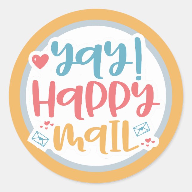 Sticker Rond Courrier heureux (Devant)