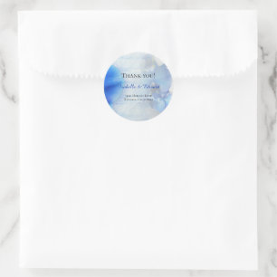 Sticker Rond Cours de mariage floral d'orchidée bleue à l'aquar