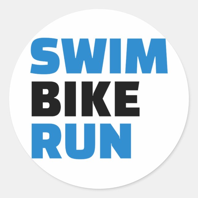 Sticker Rond Course à vélo de natation (Devant)