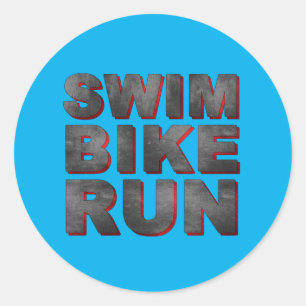 Sticker Rond course à vélo de natation