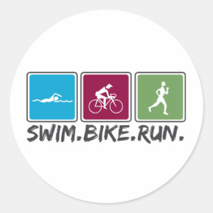 Sticker Rond course à vélo nage (triathlon)