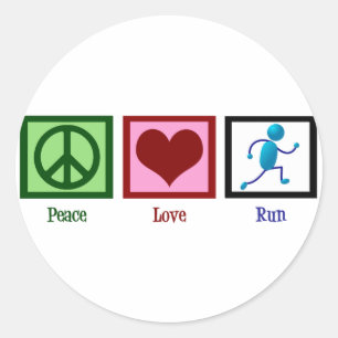 Sticker Rond Course d'amour de paix
