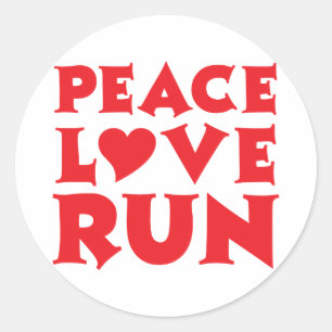 Sticker Rond Course d'amour de paix
