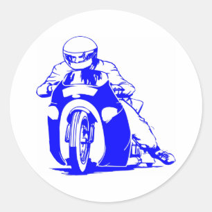 Sticker Rond Course de traîneau moto