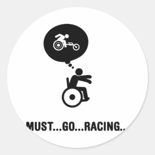 Sticker Rond Course en fauteuil roulant