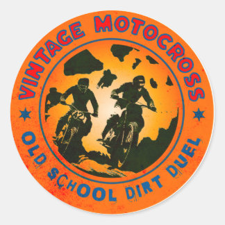 Sticker Rond COURSE vintage DE VÉLO DIRT