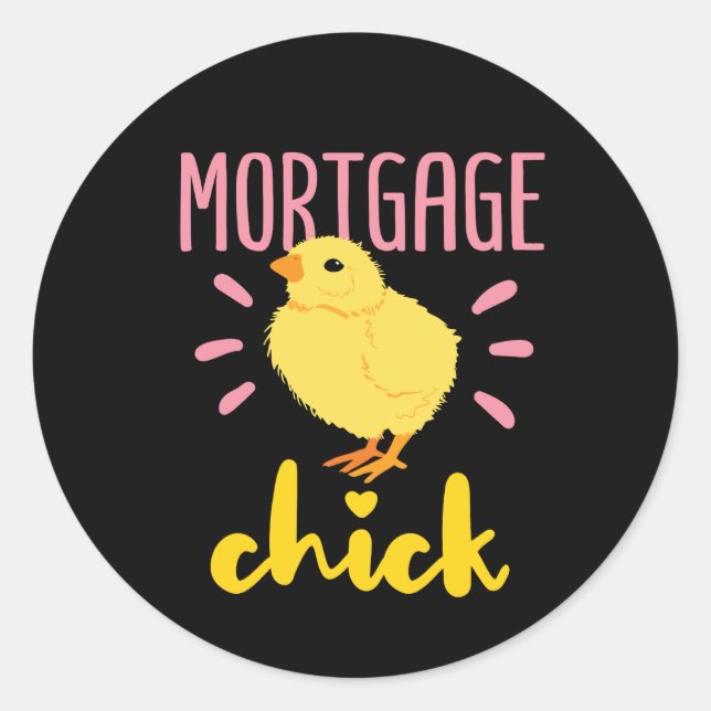 Sticker Rond Courtier de poussins hypothécaires Femme Sous-scén (Devant)