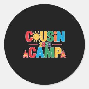 Sticker Rond Cousin Camp 2025 Cousin Été Famille Réuni
