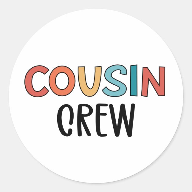 Sticker Rond Cousin Crew Matching Cousins Cute Cadeau (Devant)