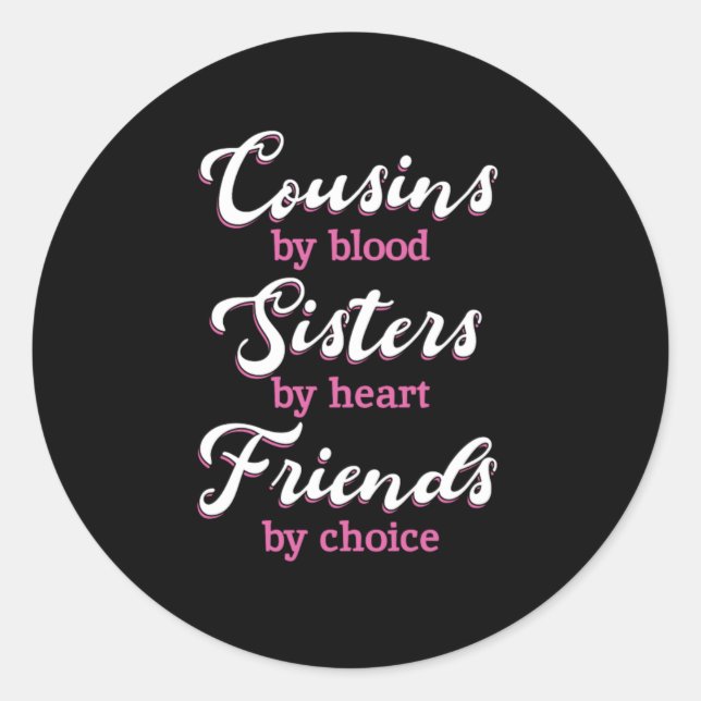 Sticker Rond Cousins Par Les Amis Du Sang Soeur Frère Famille G (Devant)