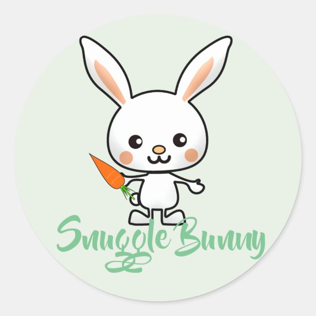 Sticker Rond Cousu Bunny Kawaii personnalisé (Devant)
