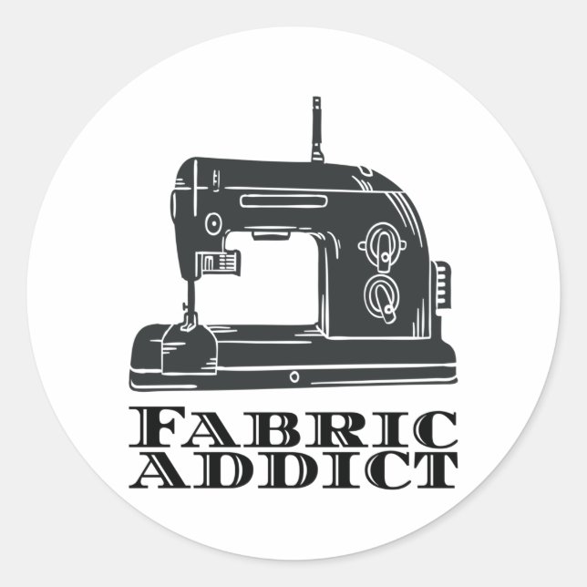 Sticker Rond Couture - Addict de tissu (Devant)